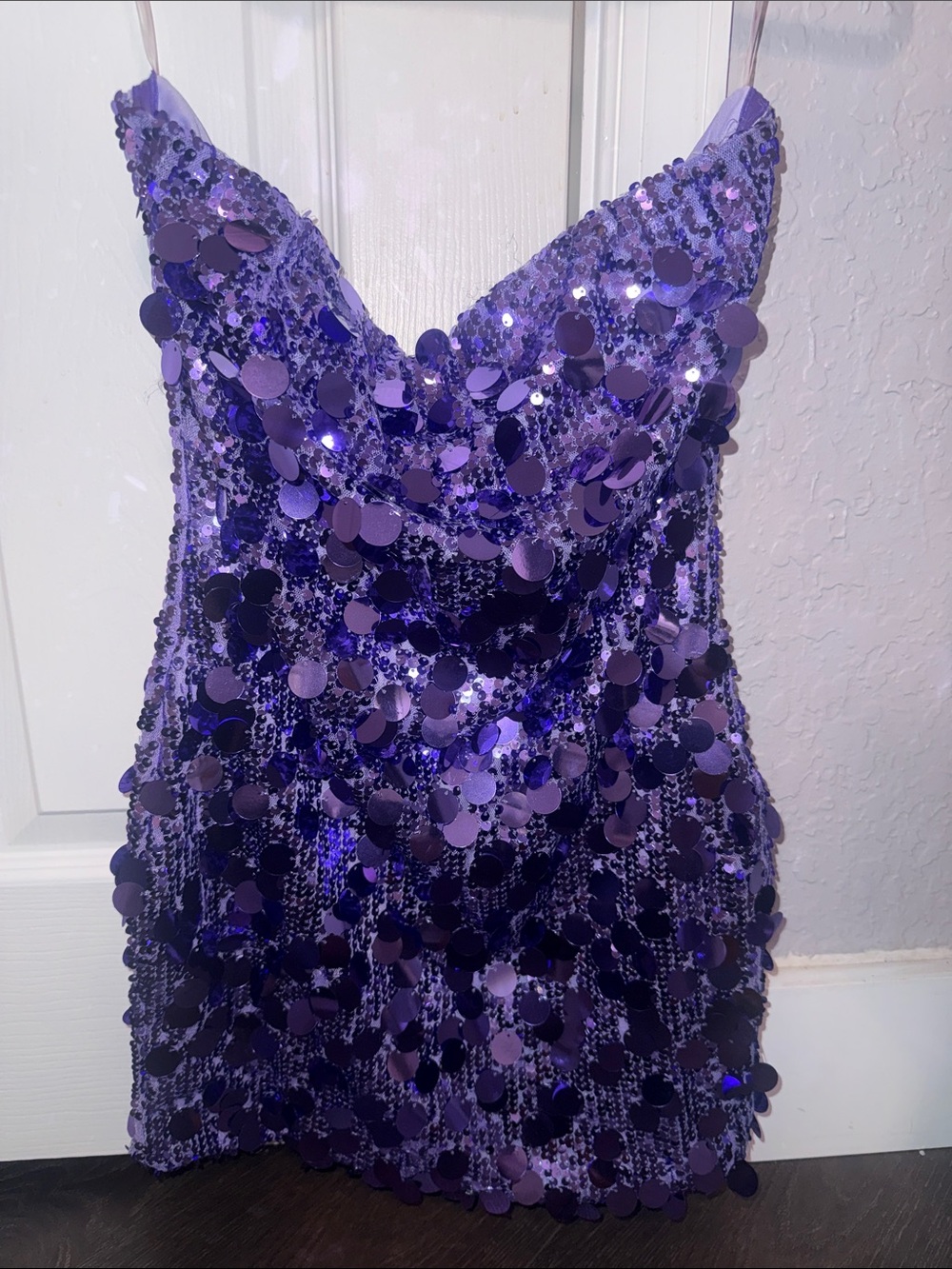 Fashion Nova Amber Sequin Mini Dress - Purple Size Small - Picture 5 of 10